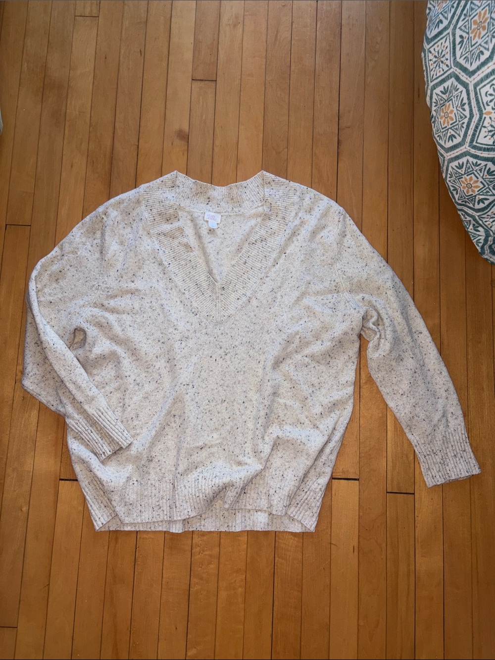 stars above Speckled Cream V-Neck Sweater